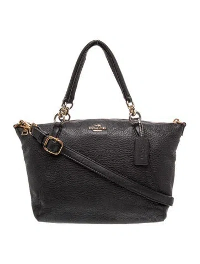 Pre-owned Coach Leather Top Handle Bag In Black