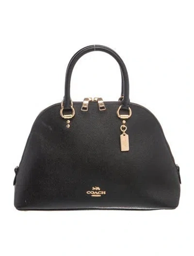 Pre-owned Coach Leather Top Handle Bag In Black