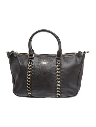 Pre-owned Coach Leather Top Handle Bag In Black
