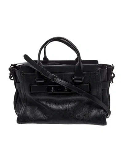 Pre-owned Coach Leather Top Handle Bag In Black