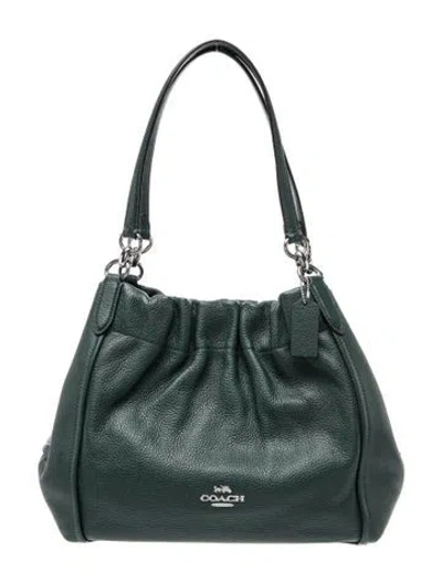 Pre-owned Coach Leather Top Handle Bag In Blue