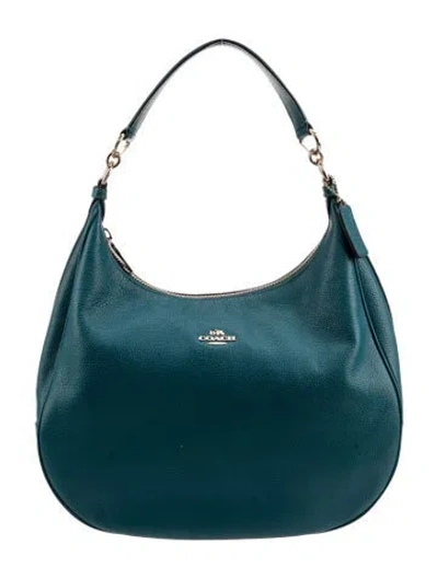 Pre-owned Coach Leather Top Handle Bag In Blue