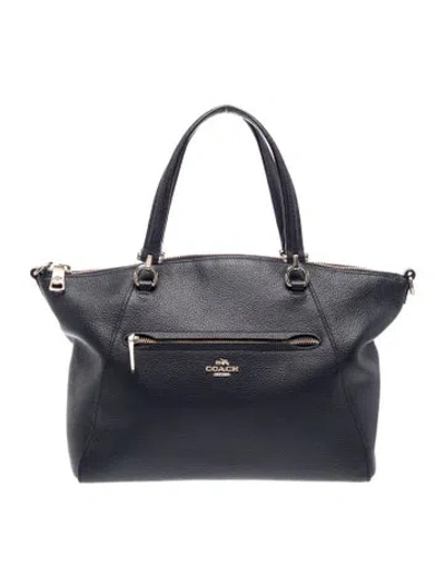 Pre-owned Coach Leather Top Handle Bag In Blue