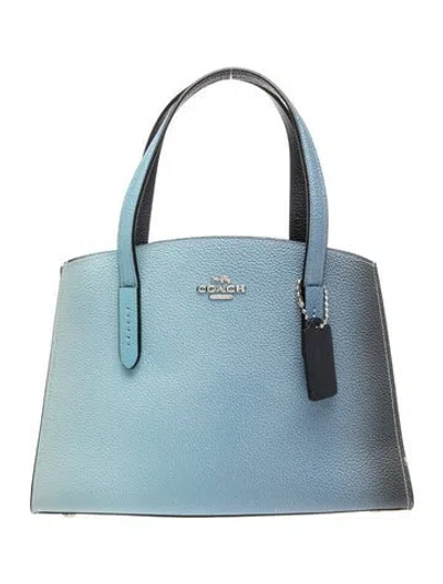 Pre-owned Coach Leather Top Handle Bag In Blue