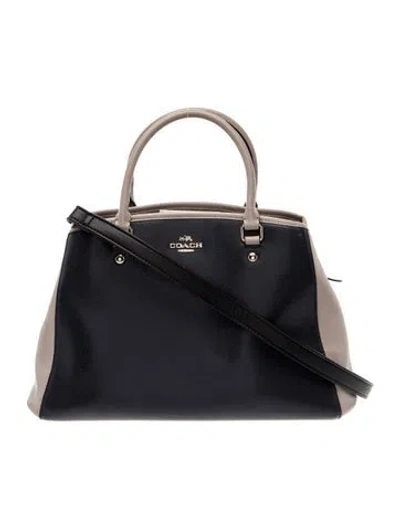 Pre-owned Coach Leather Top Handle Bag In Blue