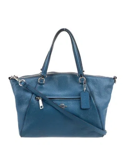 Pre-owned Coach Leather Top Handle Bag In Blue