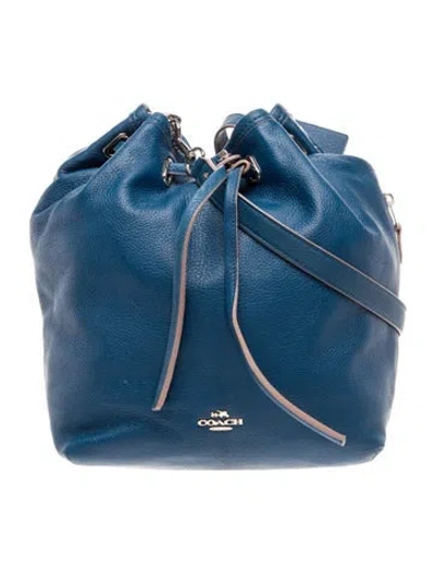 Pre-owned Coach Leather Top Handle Bag In Blue