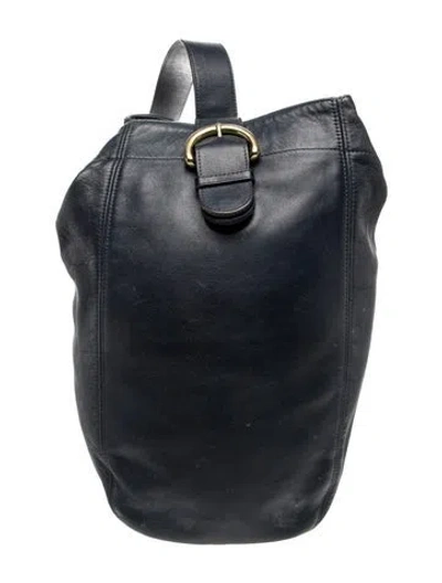 Pre-owned Coach Leather Top Handle Bag In Blue