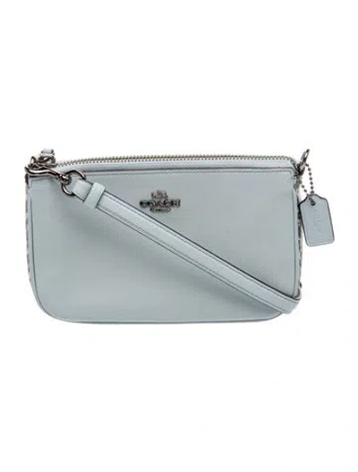 Pre-owned Coach Leather Top Handle Bag In Blue