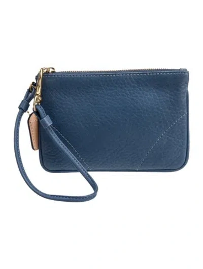 Pre-owned Coach Leather Top Handle Bag In Blue