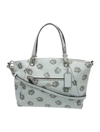 Pre-owned Coach Leather Top Handle Bag In Blue