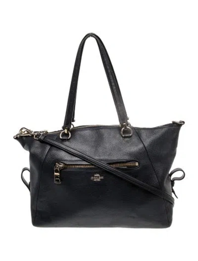 Pre-owned Coach Leather Top Handle Bag In Blue