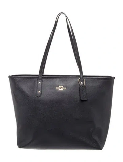 Pre-owned Coach Leather Top Handle Bag In Blue