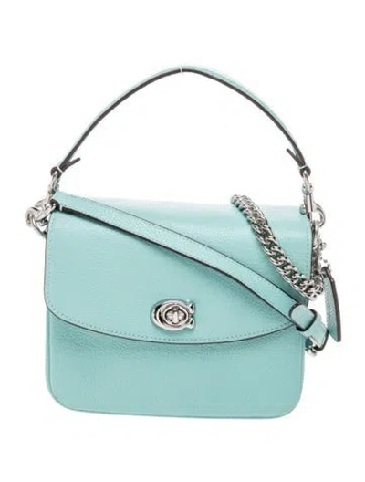 Pre-owned Coach Leather Top Handle Bag In Blue