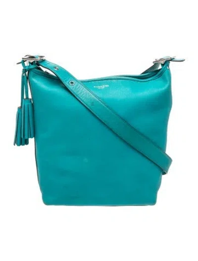 Pre-owned Coach Leather Top Handle Bag In Blue