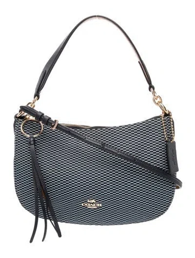 Pre-owned Coach Leather Top Handle Bag In Blue