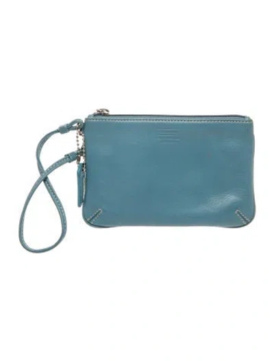 Pre-owned Coach Leather Top Handle Bag In Blue