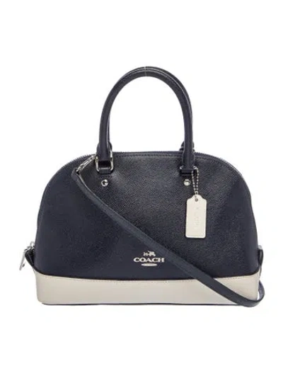 Pre-owned Coach Leather Top Handle Bag In Blue
