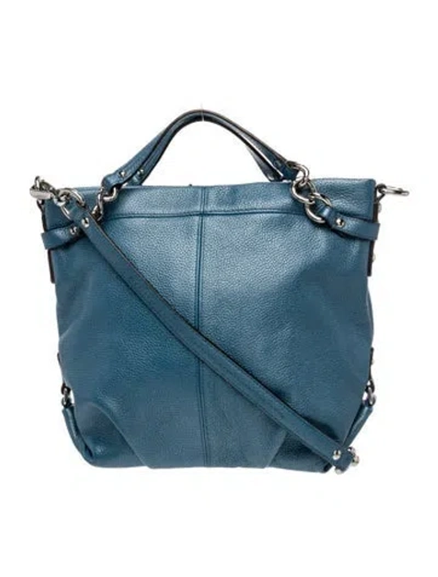 Pre-owned Coach Leather Top Handle Bag In Blue