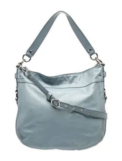 Pre-owned Coach Leather Top Handle Bag In Blue