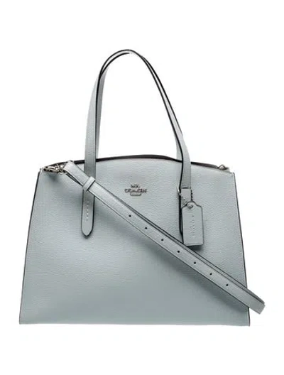 Pre-owned Coach Leather Top Handle Bag In Blue