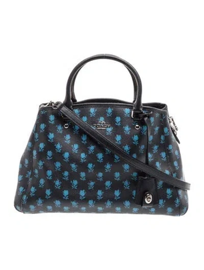 Pre-owned Coach Leather Top Handle Bag In Blue