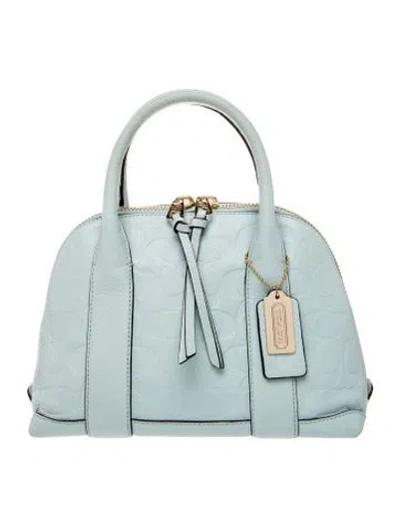 Pre-owned Coach Leather Top Handle Bag In Blue