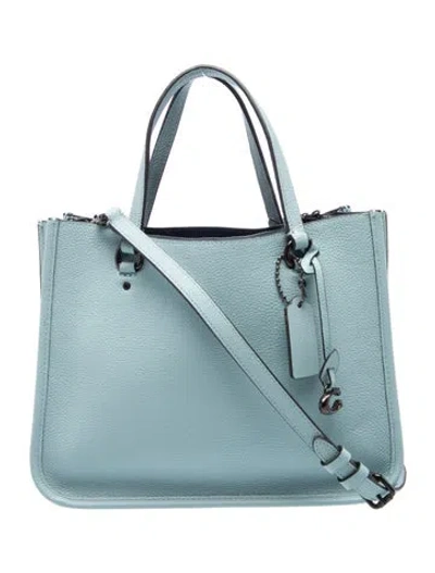 Pre-owned Coach Leather Top Handle Bag In Blue
