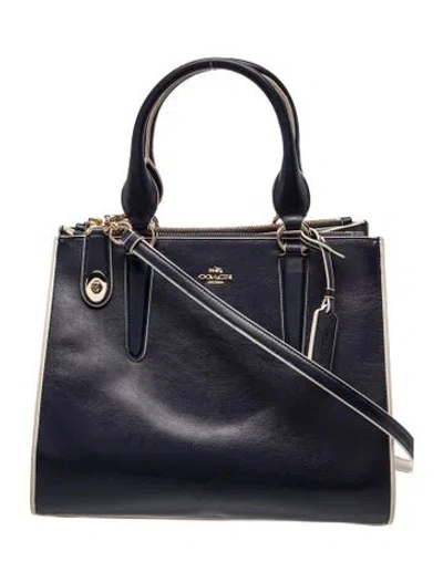 Pre-owned Coach Leather Top Handle Bag In Blue