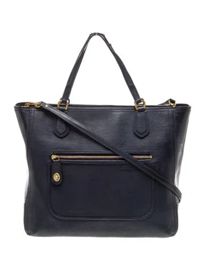 Pre-owned Coach Leather Top Handle Bag In Blue