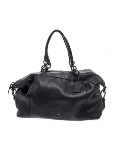 Pre-owned Coach Leather Top Handle Bag In Blue