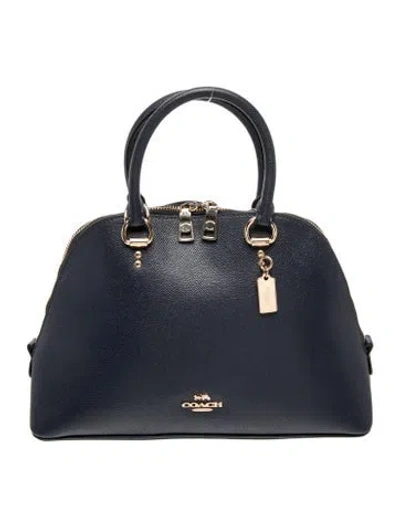 Pre-owned Coach Leather Top Handle Bag In Blue