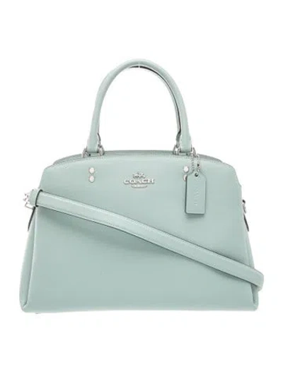 Pre-owned Coach Leather Top Handle Bag In Blue