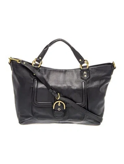 Pre-owned Coach Leather Top Handle Bag In Blue