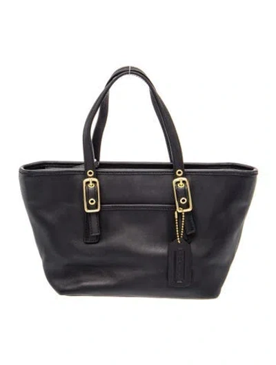Pre-owned Coach Leather Top Handle Bag In Blue