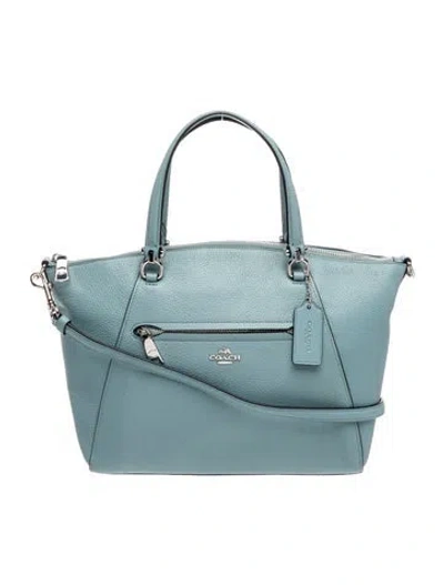 Pre-owned Coach Leather Top Handle Bag In Blue