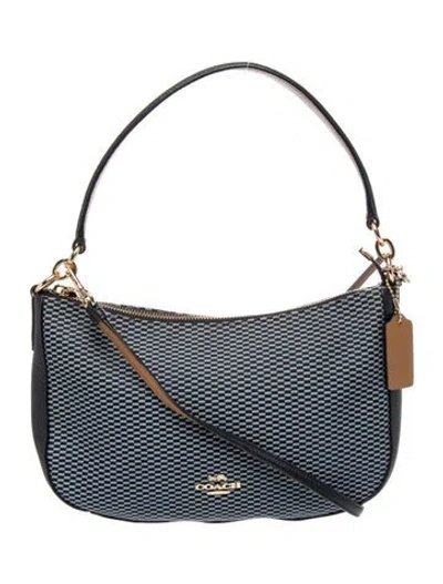 Pre-owned Coach Leather Top Handle Bag In Blue