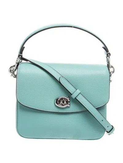 Pre-owned Coach Leather Top Handle Bag In Blue