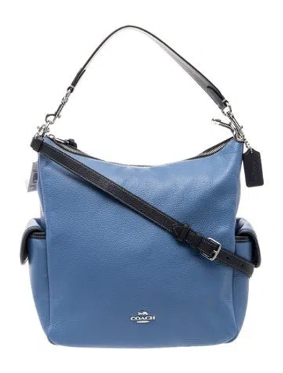 Pre-owned Coach Leather Top Handle Bag In Blue