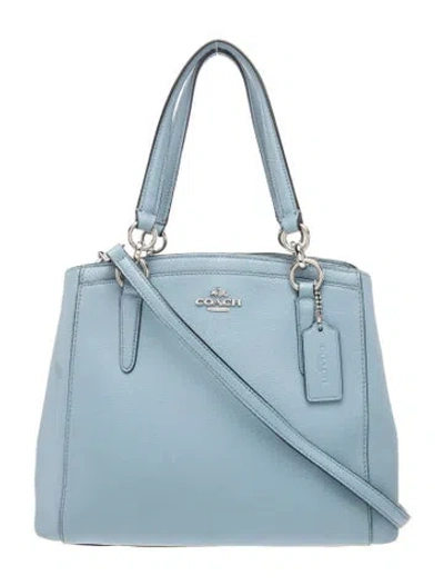 Pre-owned Coach Leather Top Handle Bag In Blue