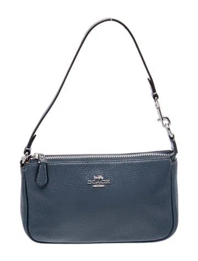 Pre-owned Coach Leather Top Handle Bag In Blue