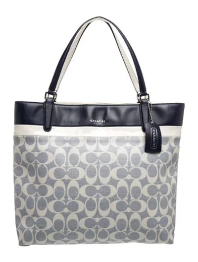 Pre-owned Coach Leather Top Handle Bag In Blue
