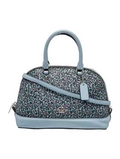 Pre-owned Coach Leather Top Handle Bag In Blue