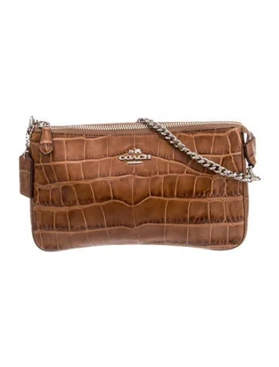 Pre-owned Coach Leather Top Handle Bag In Brown