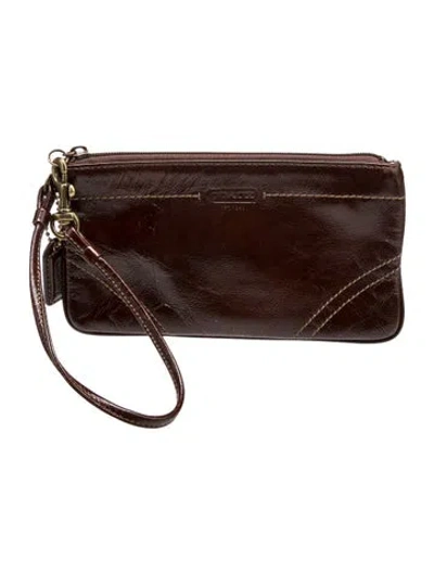 Pre-owned Coach Leather Top Handle Bag In Brown