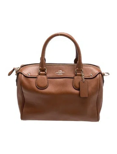 Pre-owned Coach Leather Top Handle Bag In Brown