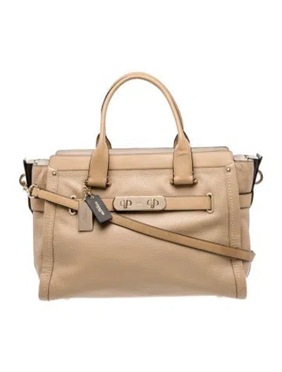 Pre-owned Coach Leather Top Handle Bag In Brown