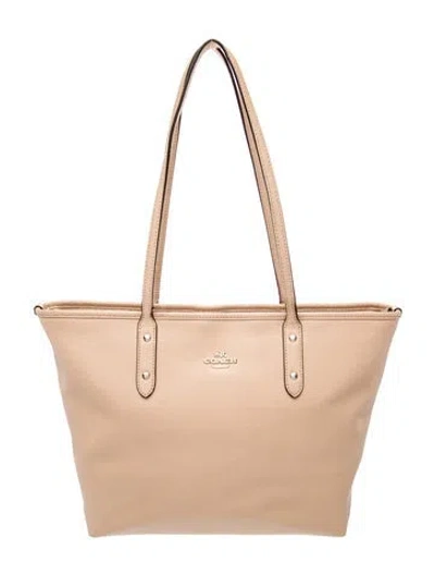 Pre-owned Coach Leather Top Handle Bag In Brown