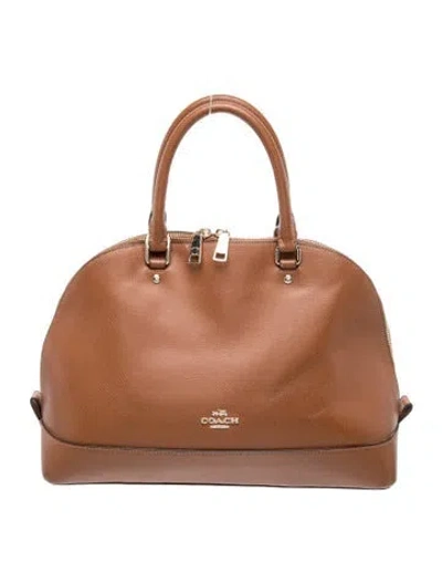 Pre-owned Coach Leather Top Handle Bag In Brown