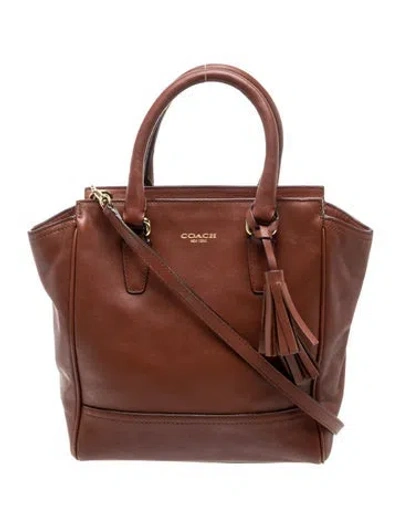 Pre-owned Coach Leather Top Handle Bag In Brown